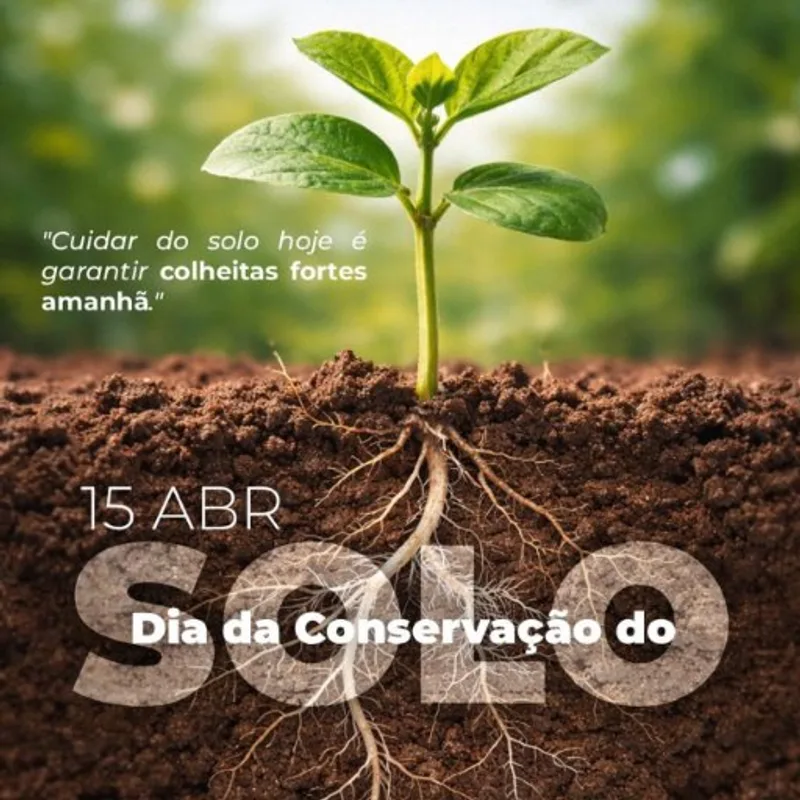 Dia da Conservação do Solo. O solo é a base de toda a produção agrícola — quando bem cuidado, garante mais produtividade, sustentabilidade e qualidade nas lavouras.
